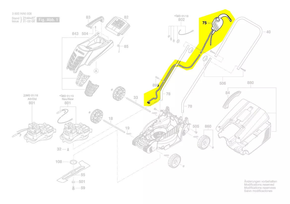 Interrupteur réf. F 016 F04 700 Bosch